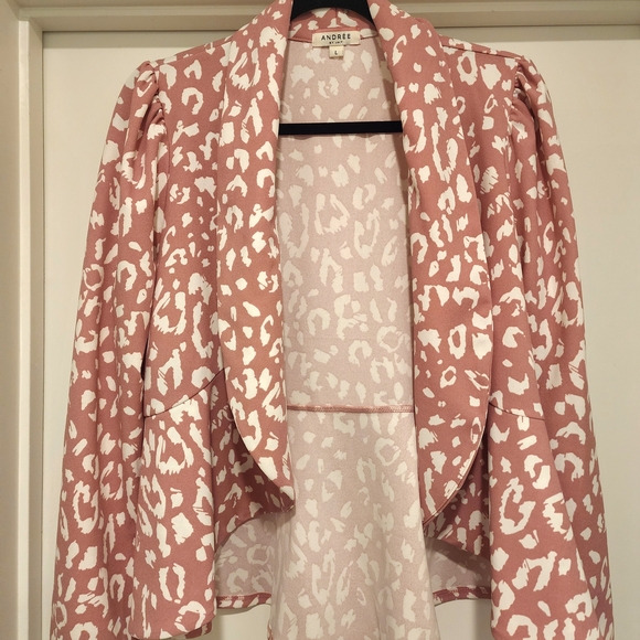Andree Jackets & Blazers - Andree Blush Leopard Print Blazer